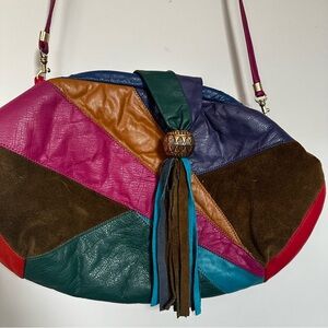 Retro 80s leather patchwork  purse. Paul Joseph’s